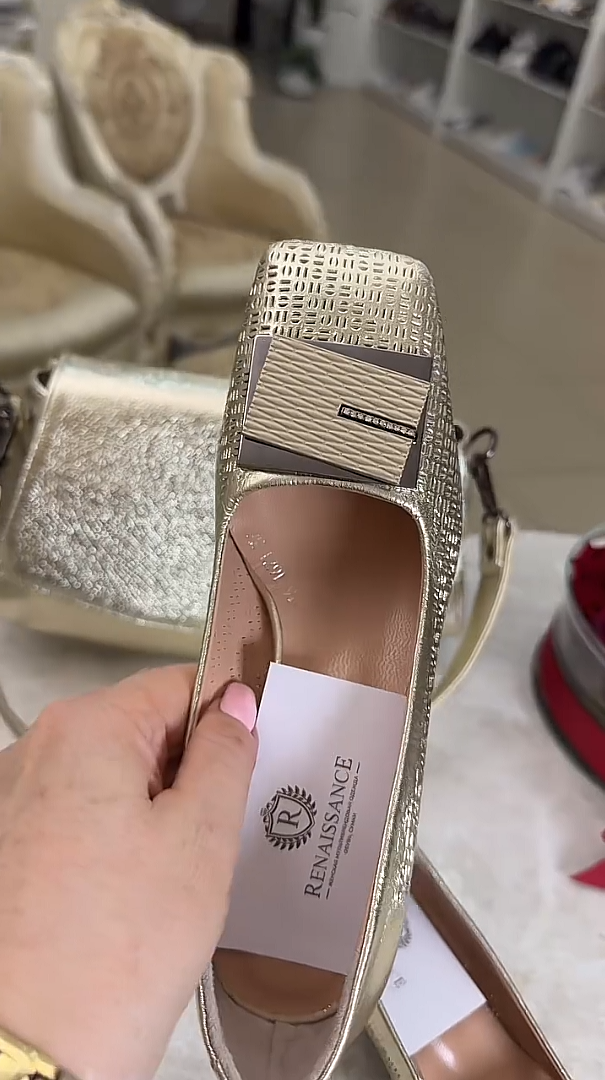 Stylish square hollow breathable leather casual shoes