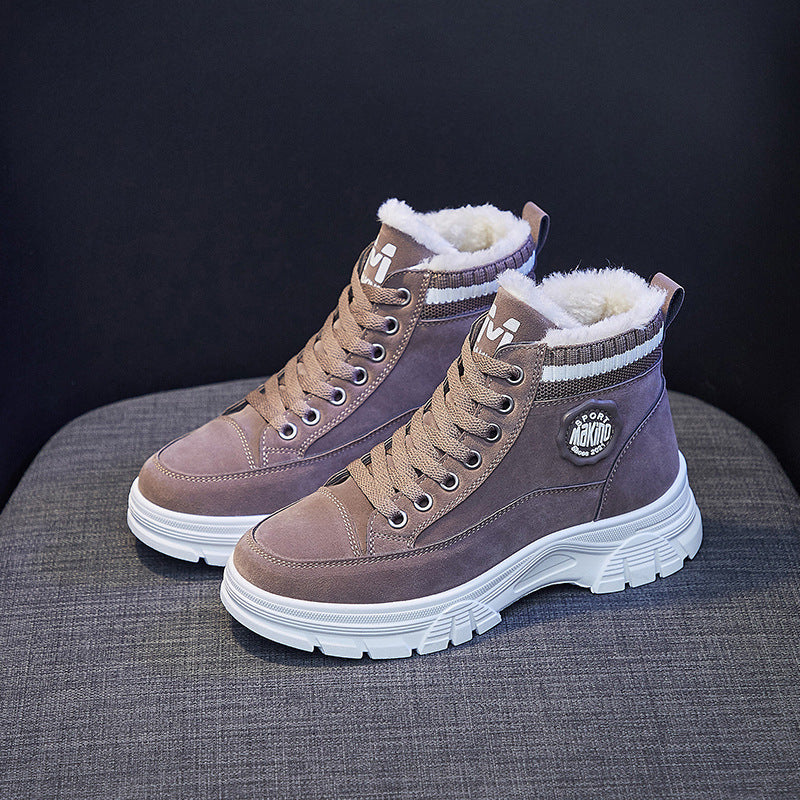 Women's fashionable fleece martin boots