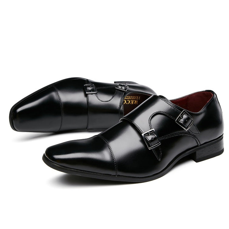 men's double monk formal shoes