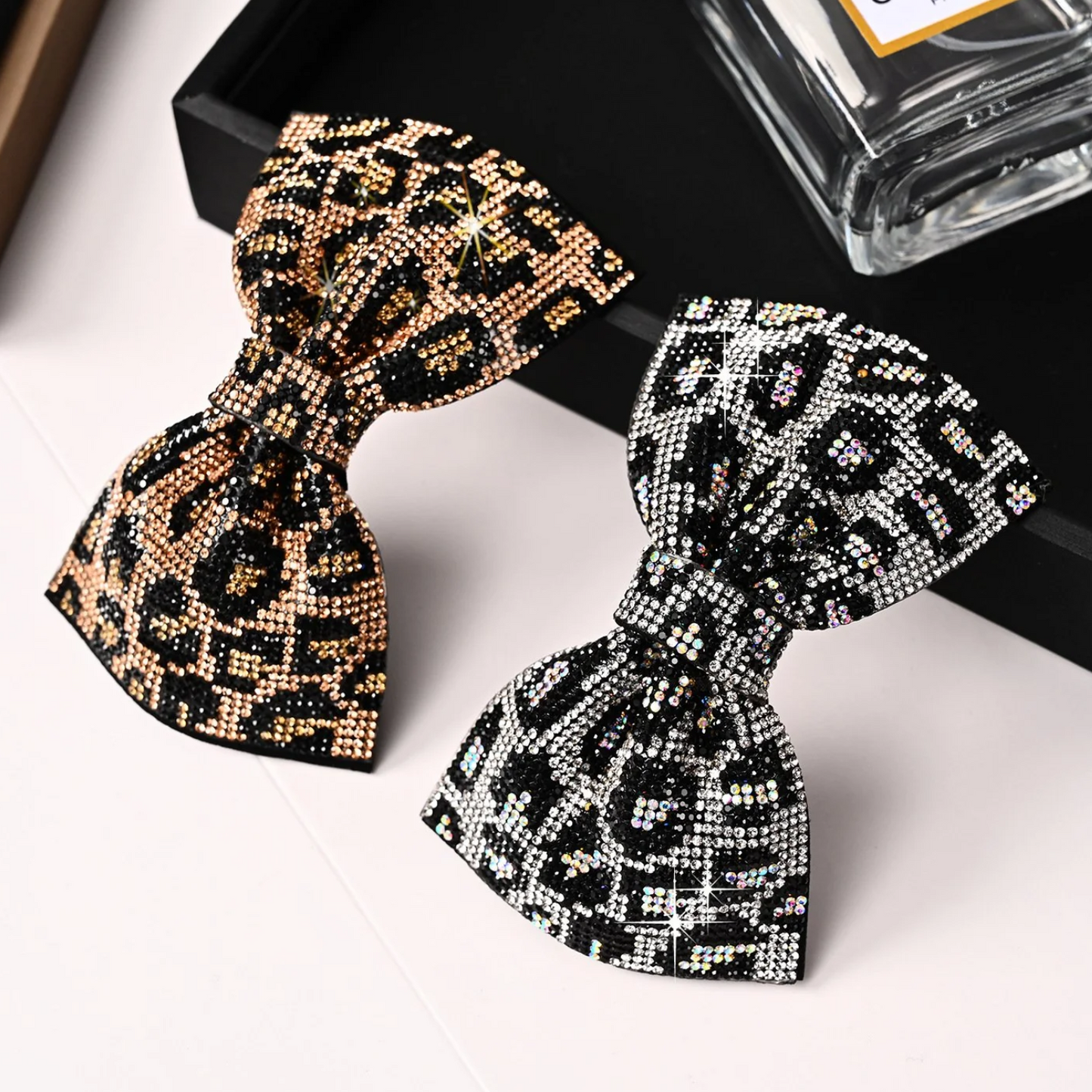 Full Diamond Bow Spring Clip Hair Clip