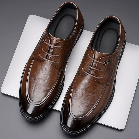 Cowhide business comfortable lace-up men's leather shoes