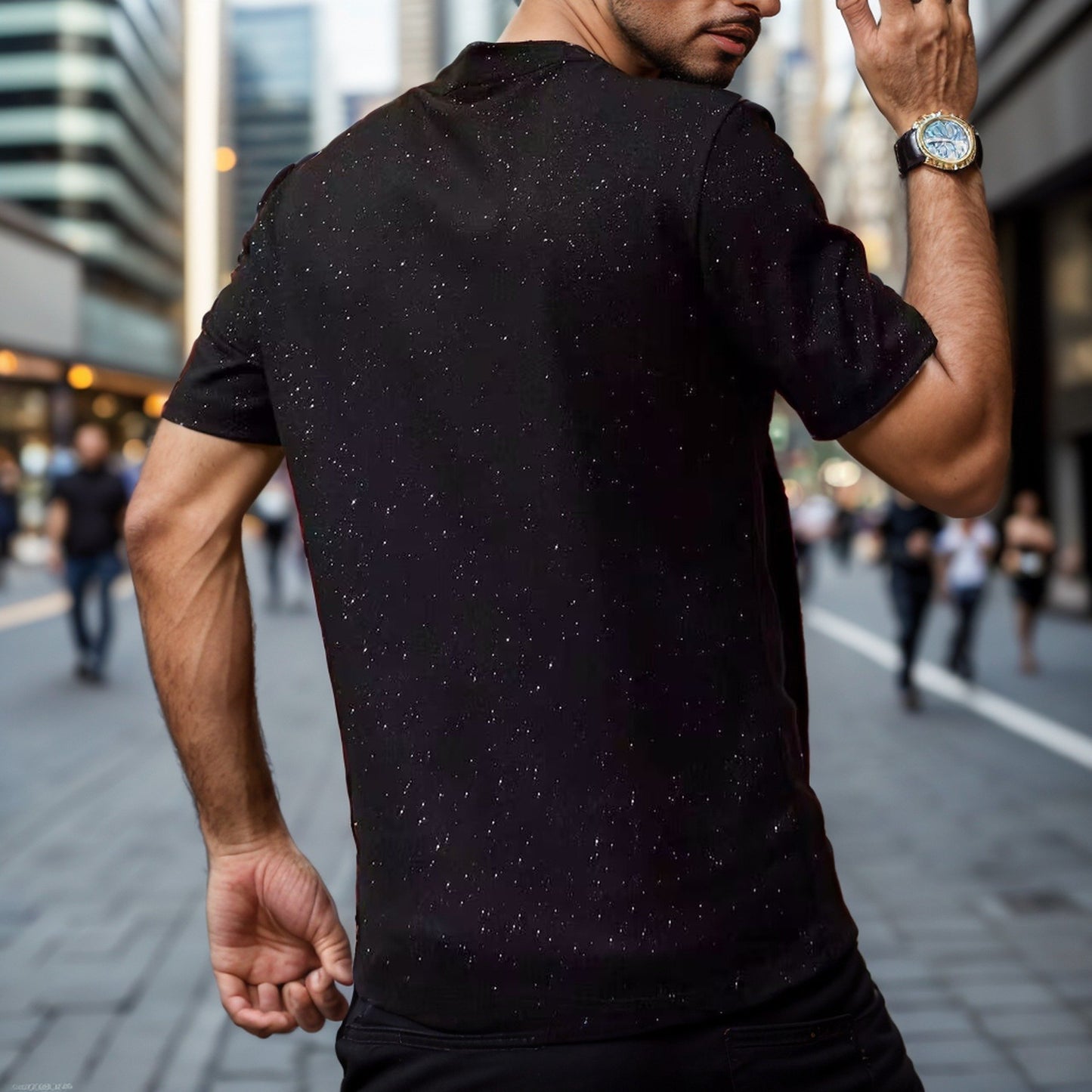 New crewneck starry men's trendy T-shirt