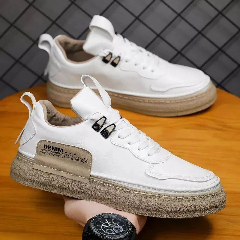 Trendy casual soft-soled genuine leather sneakers