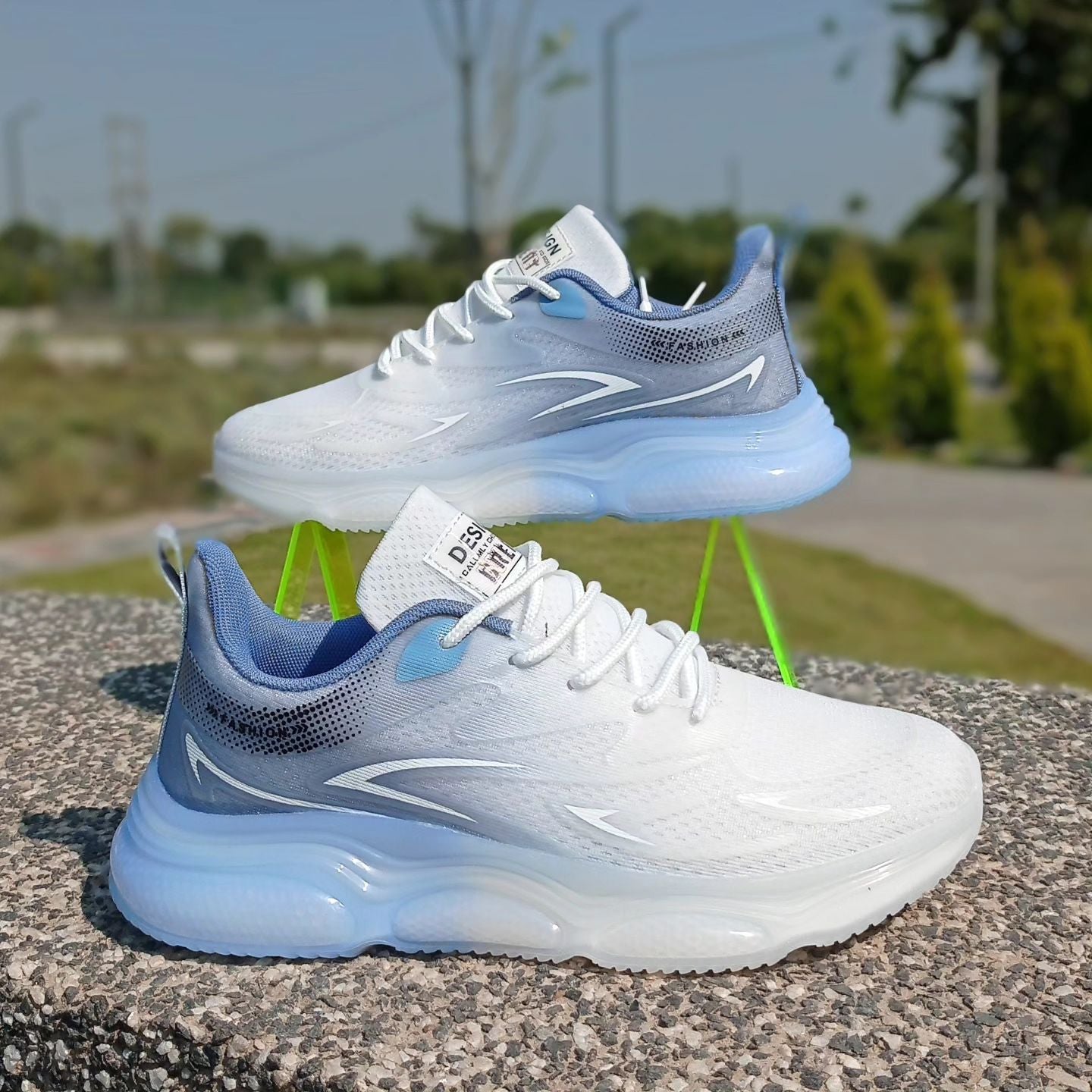 Stylish crystal thick sole gradient sneakers