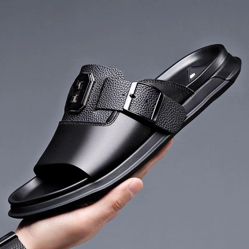 New trendy anti-slip and wear-resistant cowhide sandals