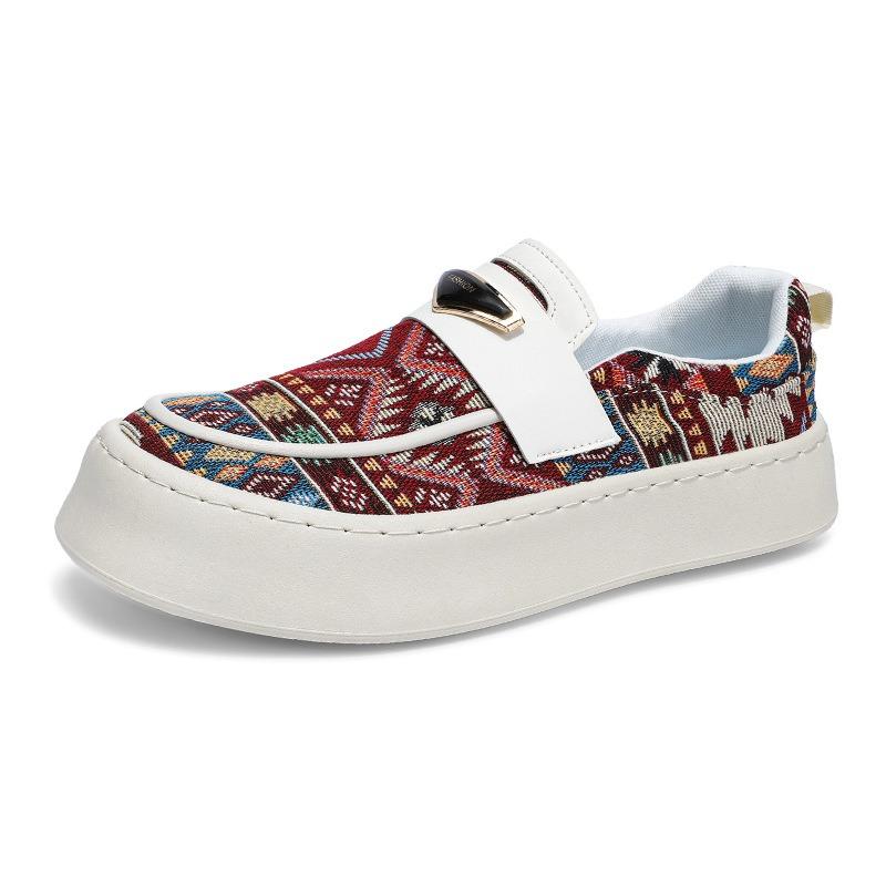 Trendy men's ethnic style thick-soled sneakers