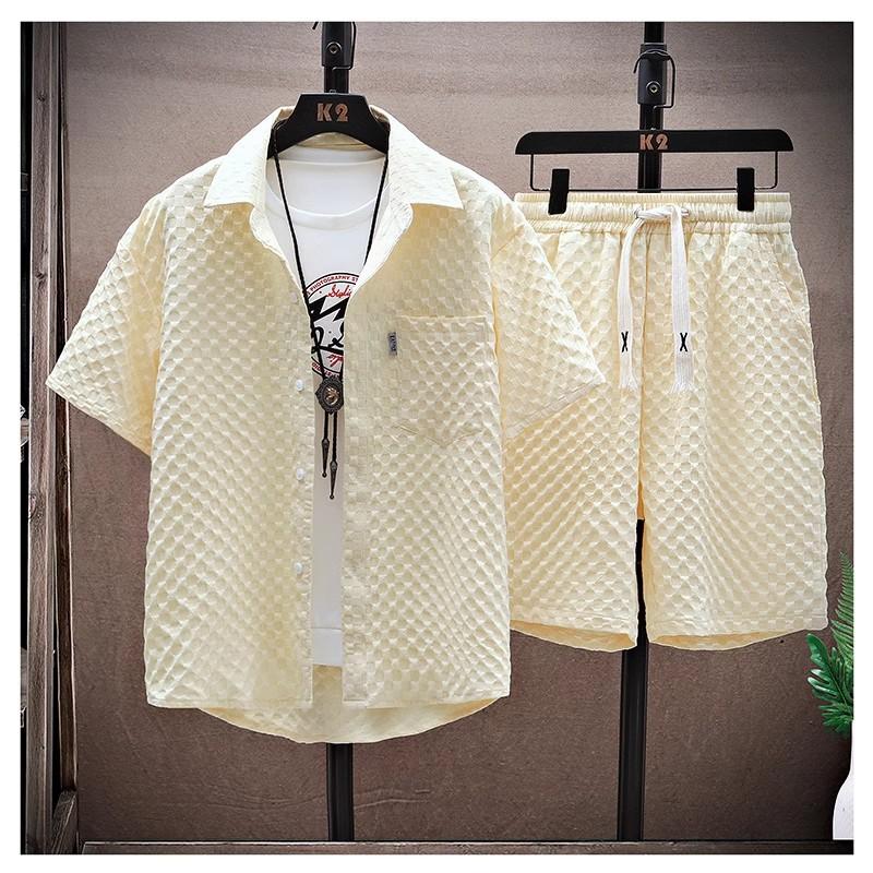 Trendy men's summer casual two-piece set