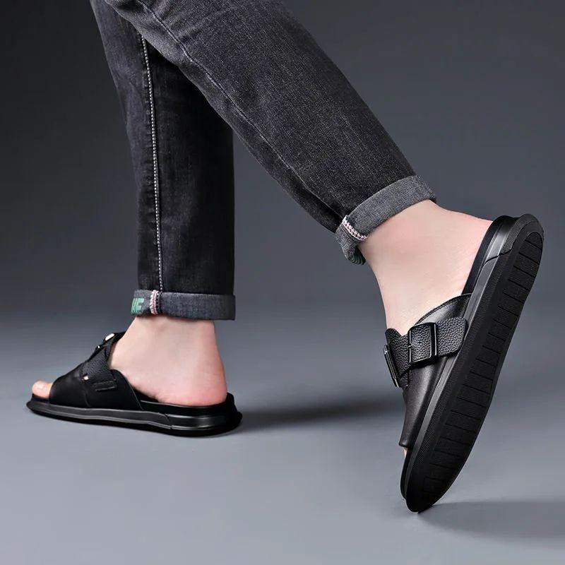 New trendy anti-slip and wear-resistant cowhide sandals