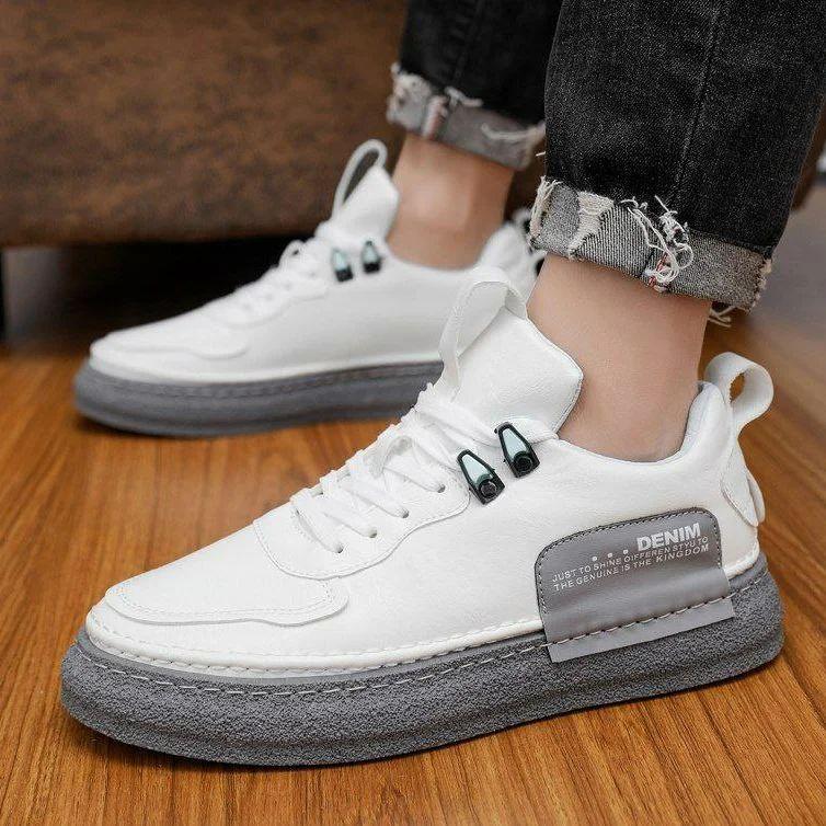 Trendy casual soft-soled genuine leather sneakers