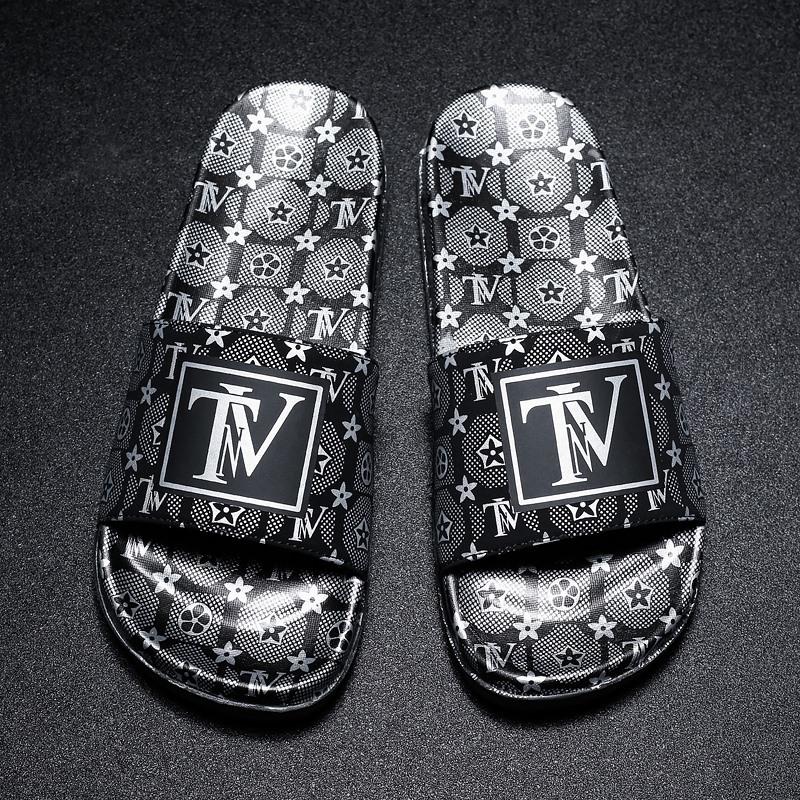 Trend-printed casual non-slip slippers