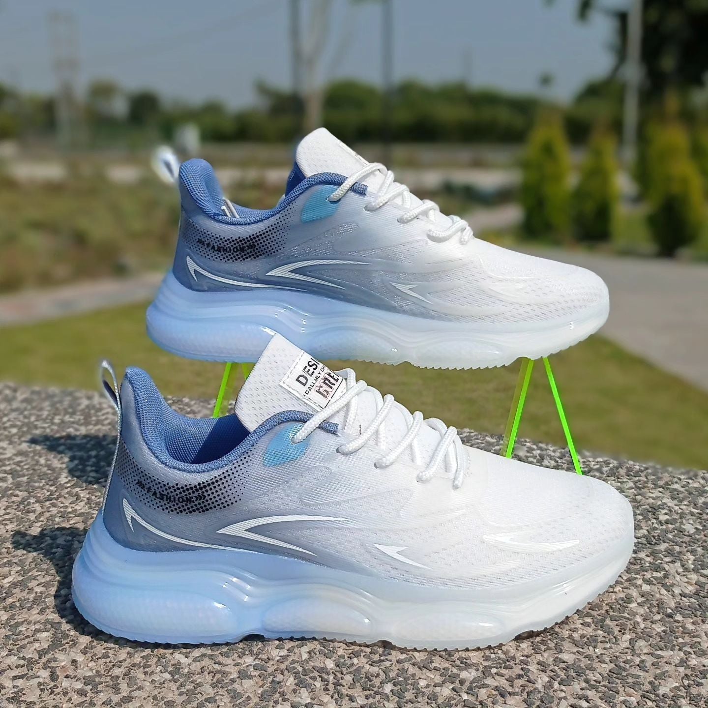 Stylish crystal thick sole gradient sneakers