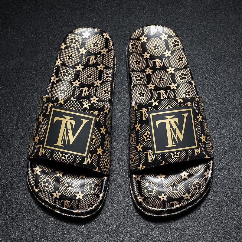 Trend-printed casual non-slip slippers