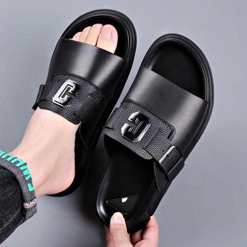 New trendy anti-slip and wear-resistant cowhide sandals