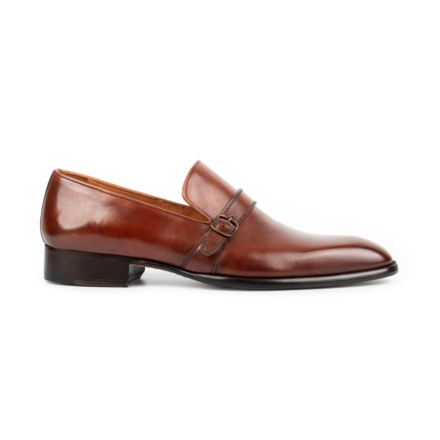 Classic Men's Buckled Leather Monk Shoes