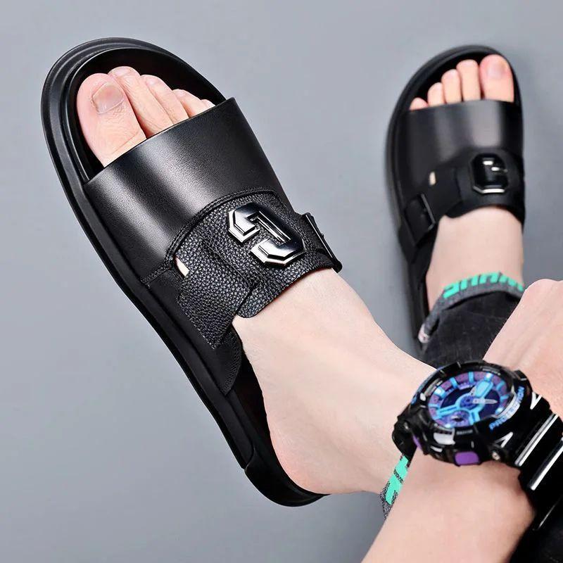 New trendy anti-slip and wear-resistant cowhide sandals