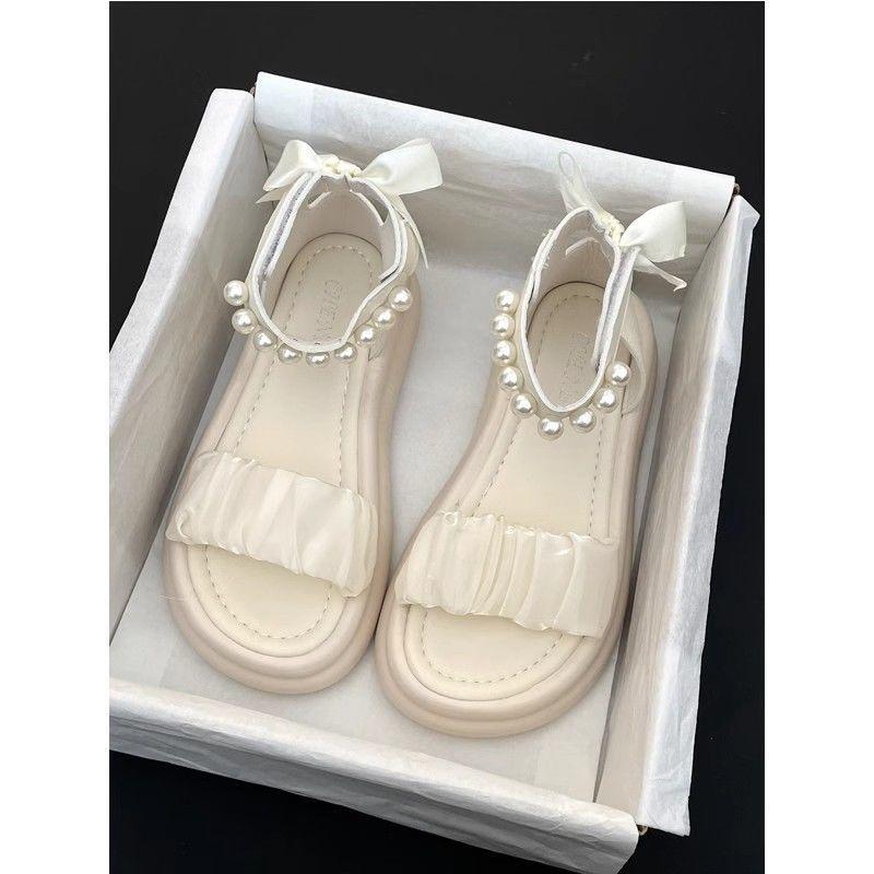 Stylish new pearl platform sandals