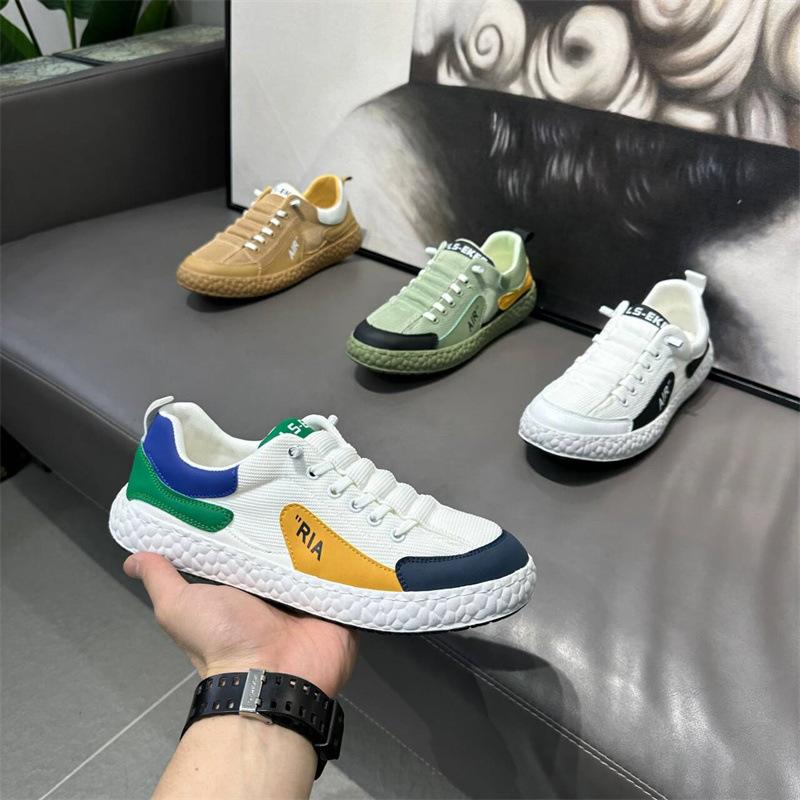 Trendy color-blocked mesh breathable soft-soled sneakers