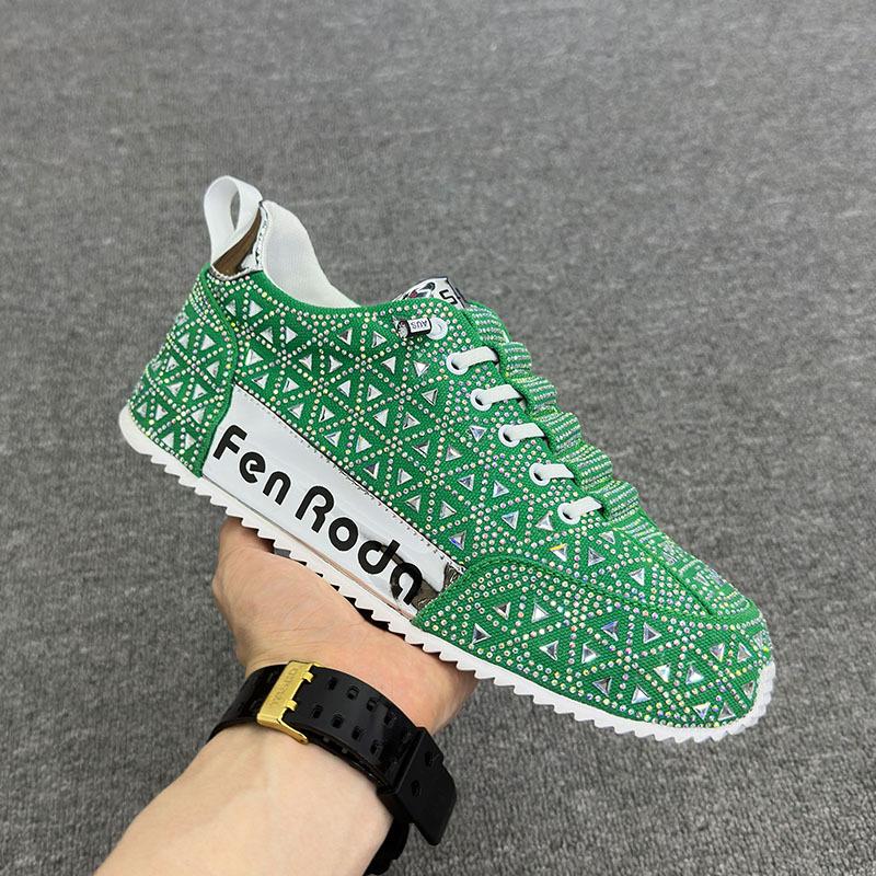 Trendy diamond shiny thick-soled non-slip slip-on men's sneakers