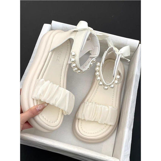 Stylish new pearl platform sandals