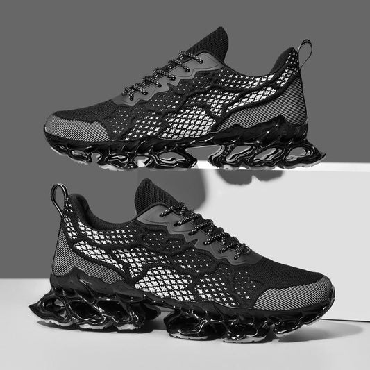 Trendy 3D fly woven breathable casual running cushioning comfortable sports shoes