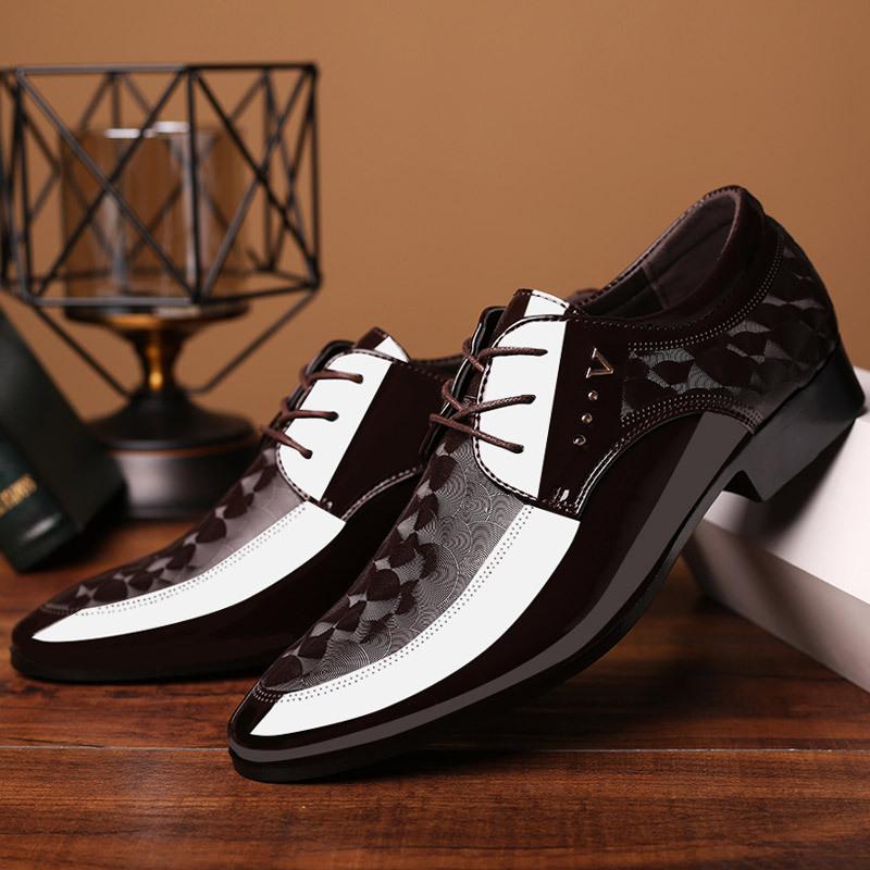 New shiny leather men's business formal shoes