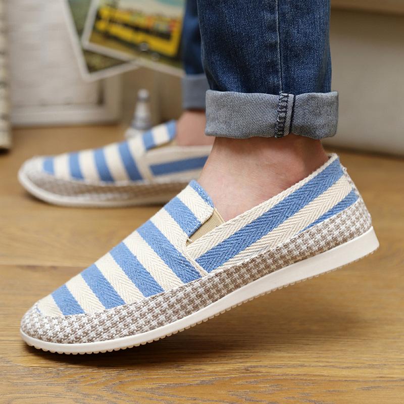 Trendy Striped New Casual Canvas Men's Shoes