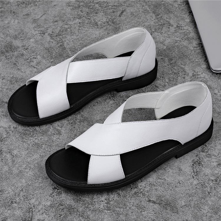 Men's cowhide new casual summer soft sole anti-slip beach sandals