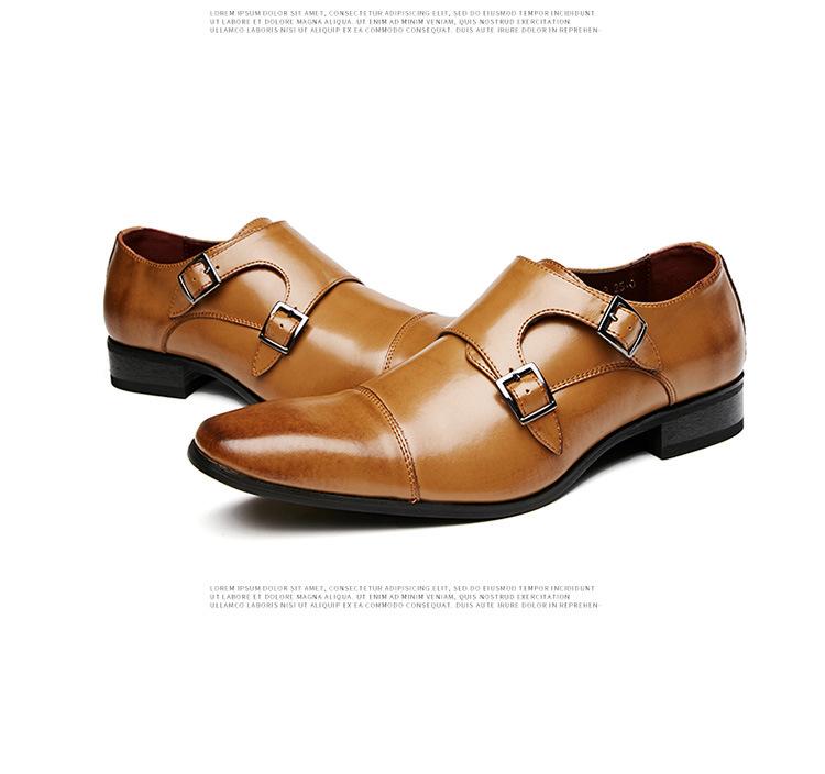 men's double monk formal shoes