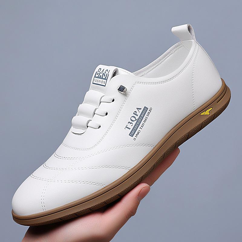 Stylish new men's soft sole breathable casual leather shoes