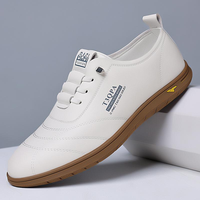 Stylish new men's soft sole breathable casual leather shoes