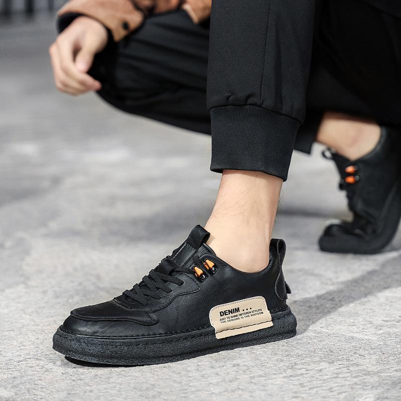 Trendy casual soft-soled genuine leather sneakers