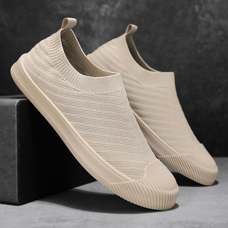 New breathable comfortable fly-woven slip-on men's casual shoes