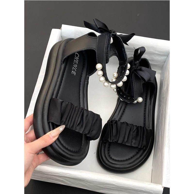 Stylish new pearl platform sandals