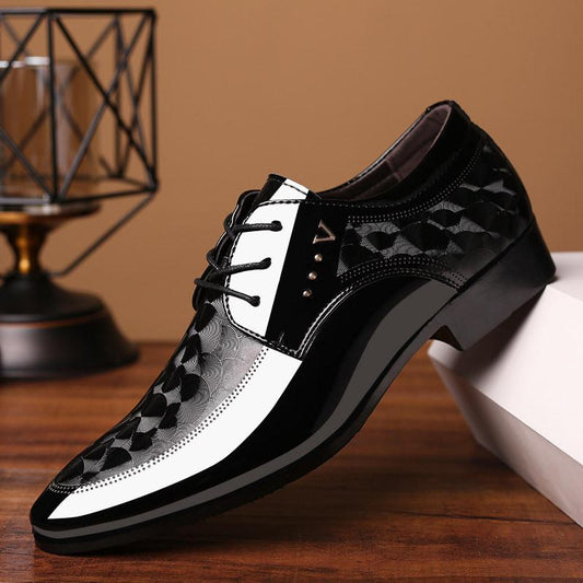 New shiny leather men's business formal shoes