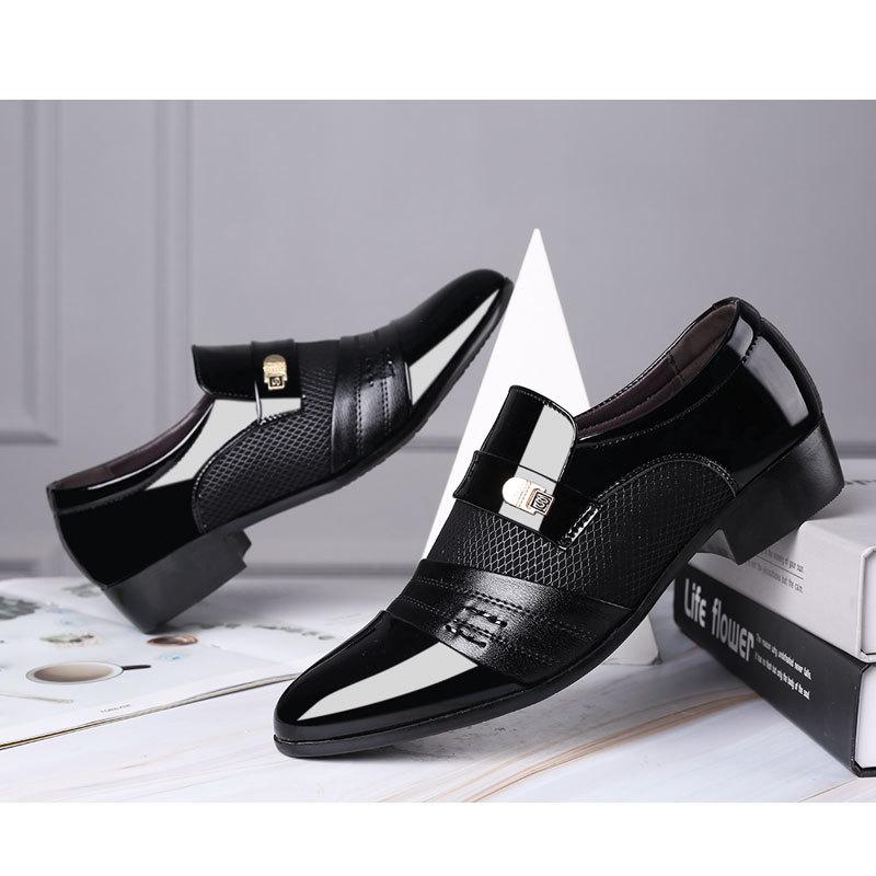 New breathable stitching men's casual business formal leather shoes