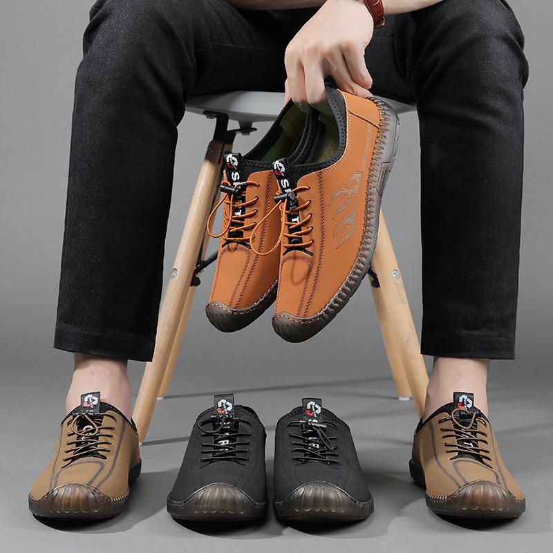 Trendy Men's Soft Soled Breathable Casual Leather Shoes