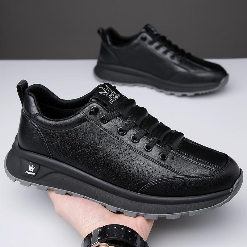 Stylish Men's Business Hollow Breathable Soft Soled Leather Shoes