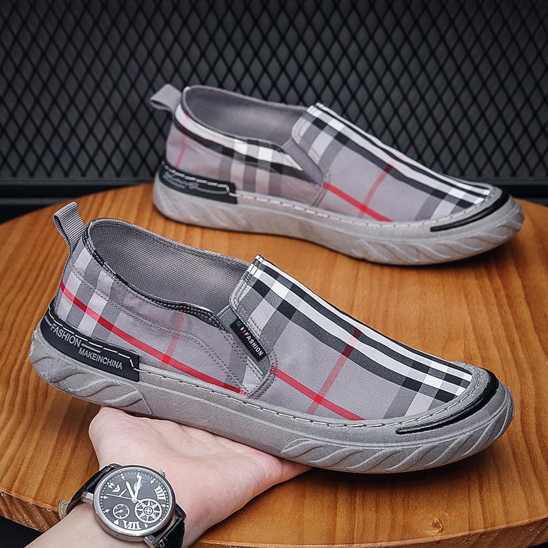 Trendy summer breathable casual men's canvas shoes