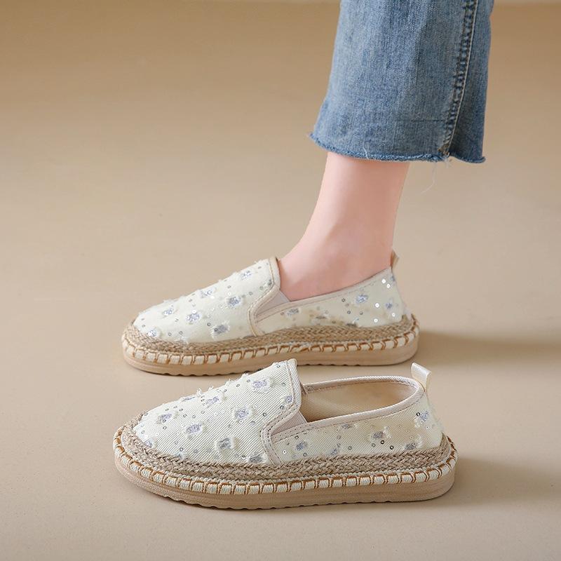 Stylish new thick-soled casual shiny canvas shoes