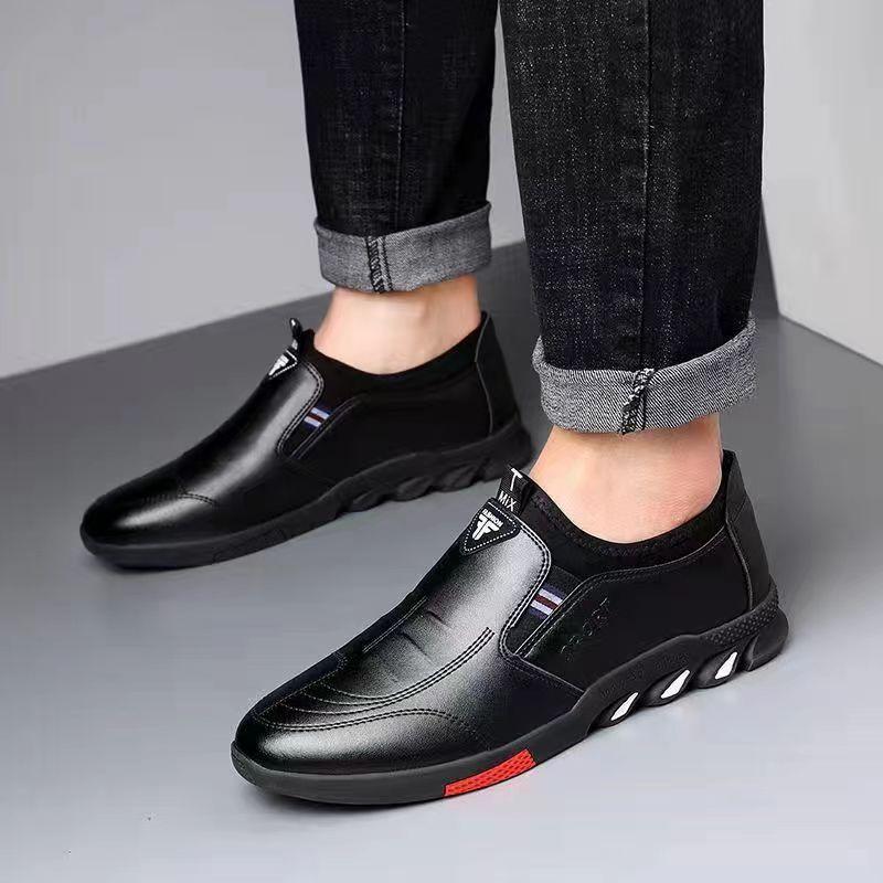 Stylish thick sole men's leather shoes