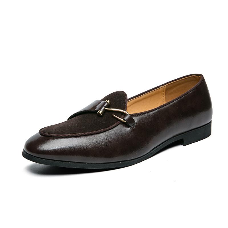 Stylish buckle men's leather loafers