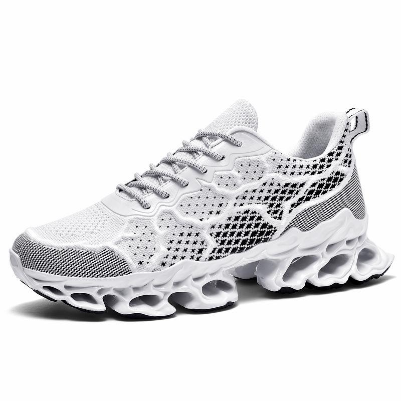 Trendy 3D fly woven breathable casual running cushioning comfortable sports shoes