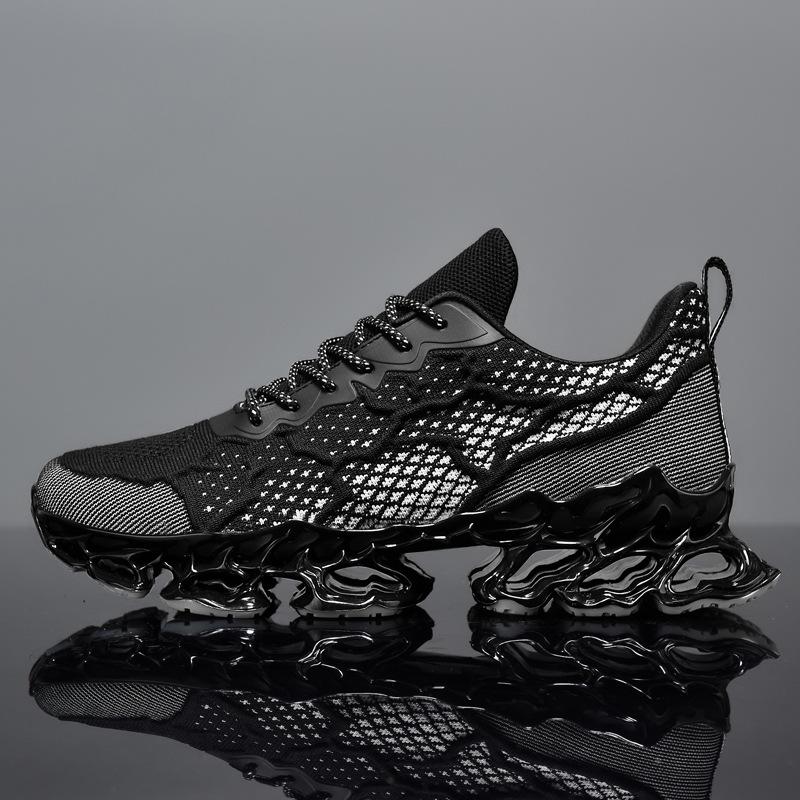 Trendy 3D fly woven breathable casual running cushioning comfortable sports shoes