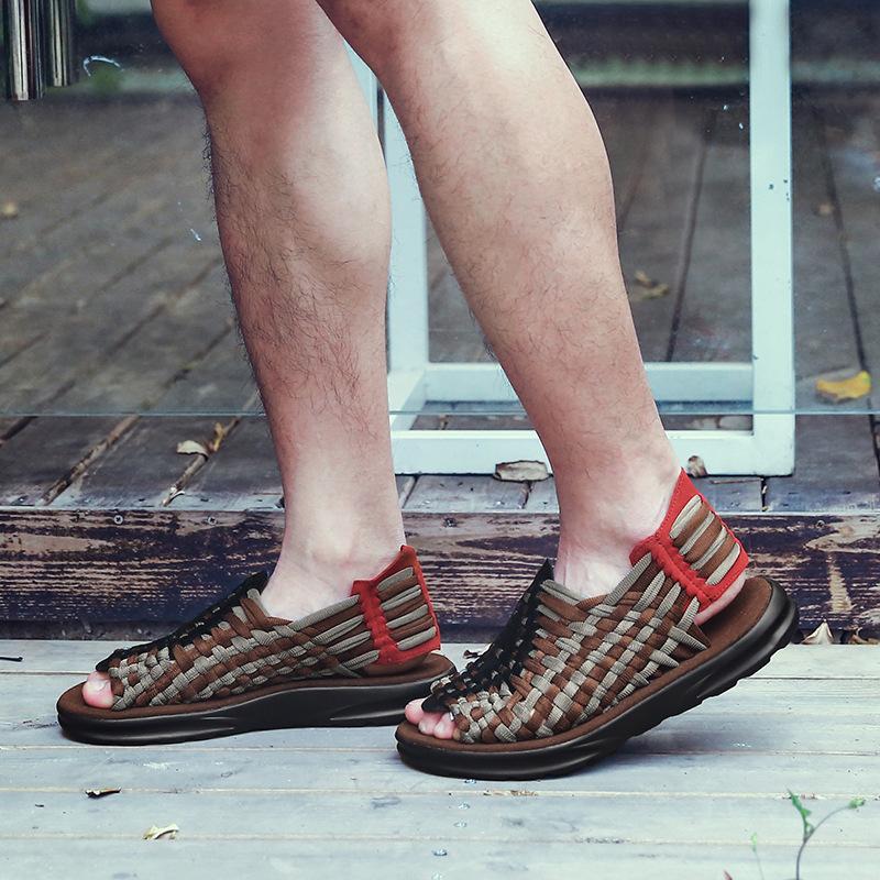 Men's trendy woven casual beach sandals