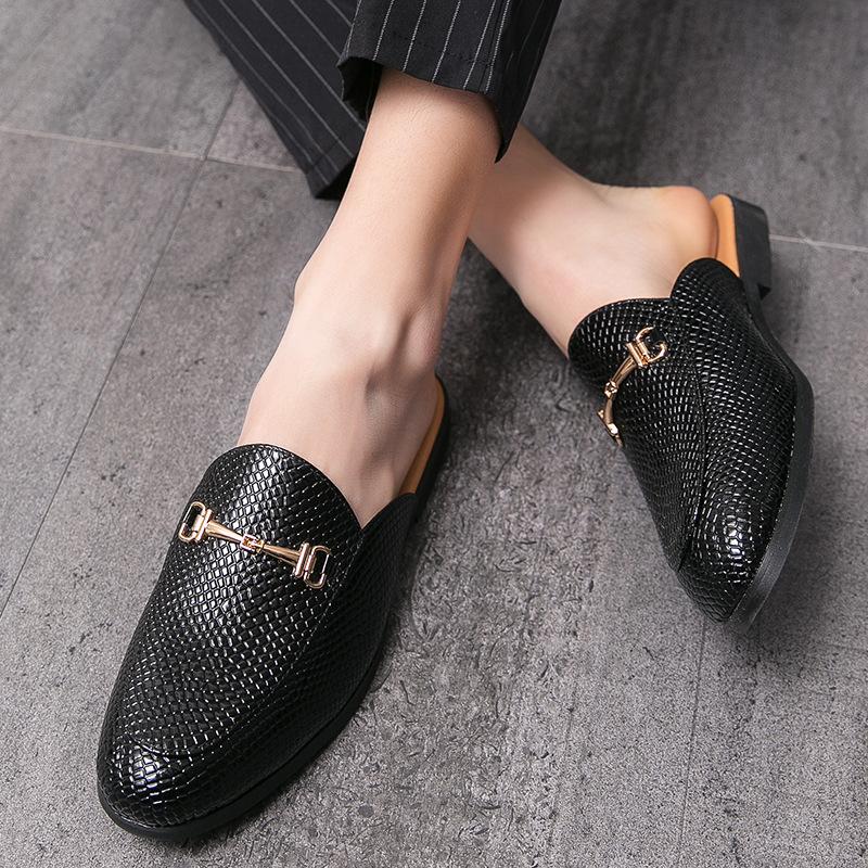 Trendy new men's soft-soled casual heelless leather shoes