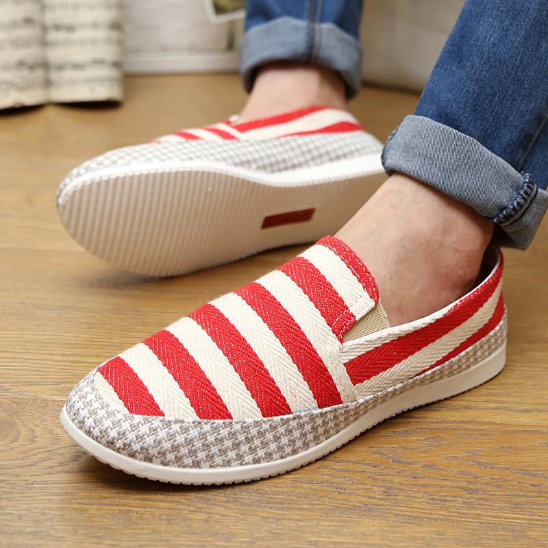 Trendy Striped New Casual Canvas Men's Shoes