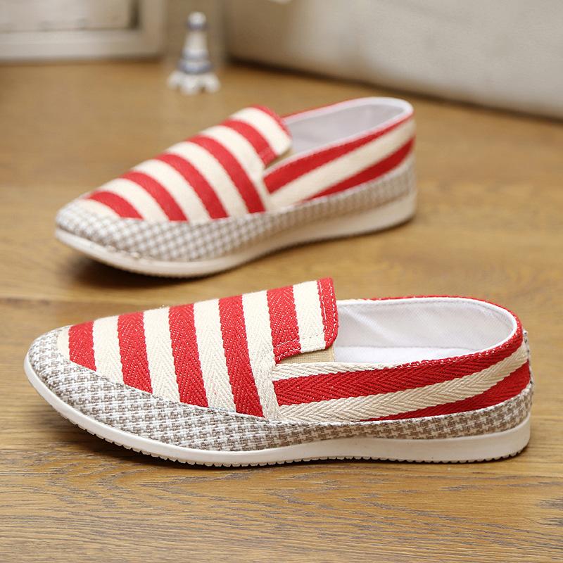 Trendy Striped New Casual Canvas Men's Shoes