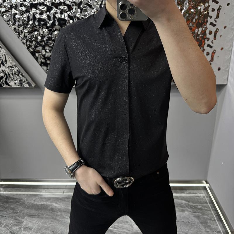 Stylish Men's Summer Business Casual Starlight Short Sleeve Shirt