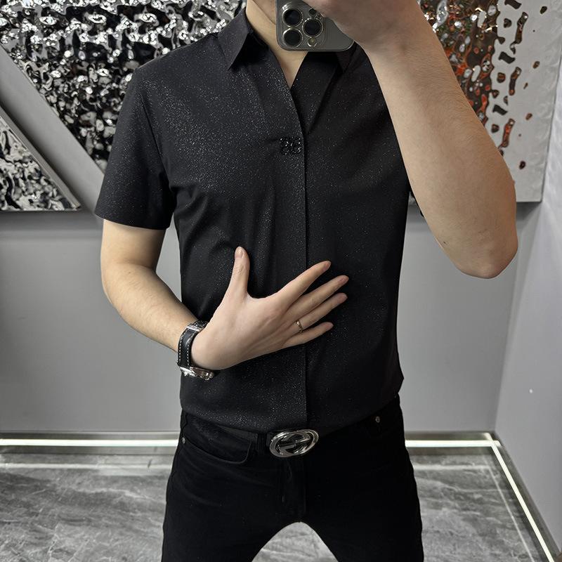 Stylish Men's Summer Business Casual Starlight Short Sleeve Shirt