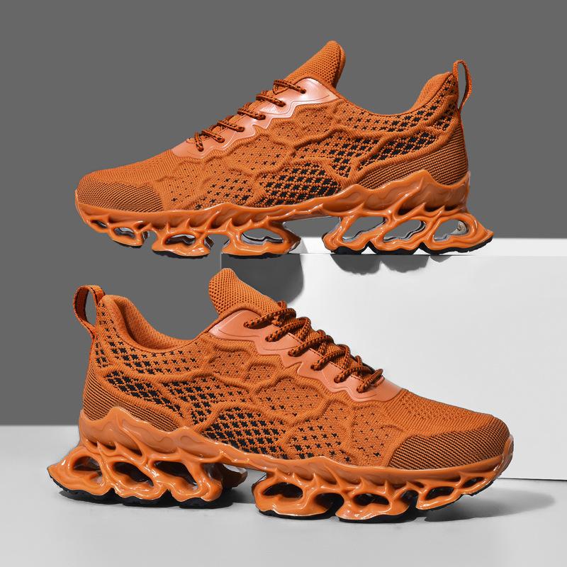 Trendy 3D fly woven breathable casual running cushioning comfortable sports shoes